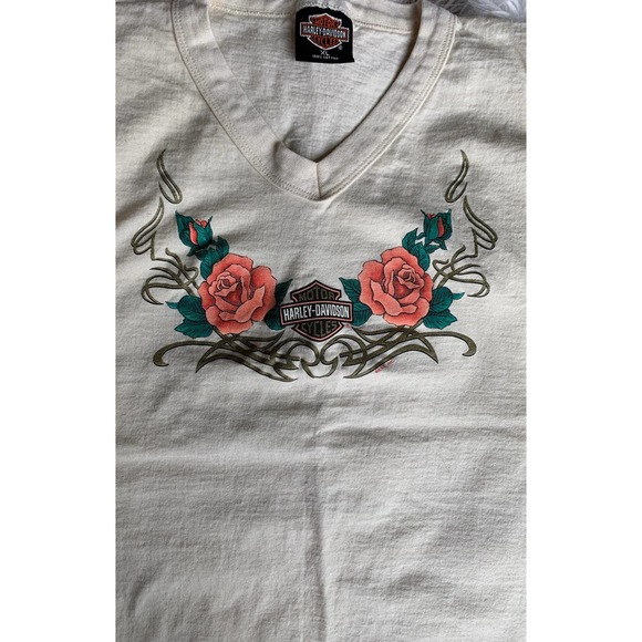 Vtg 90s Harley Davidson v neck TShirt - Picture 2 of 4
